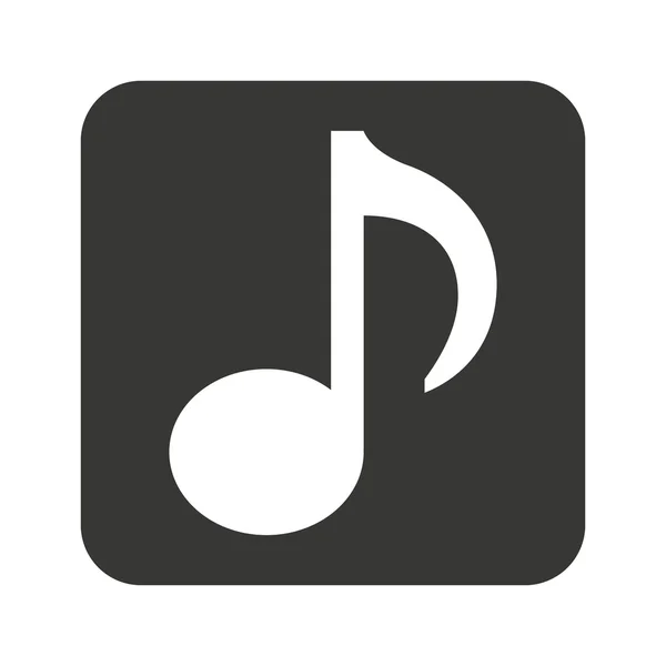 Nota icona della silhouette musicale — Vettoriale Stock