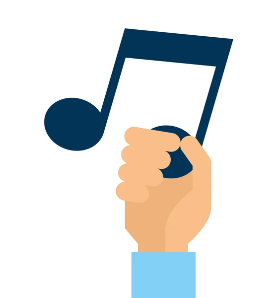 Note music silhouette icon — Stock Vector