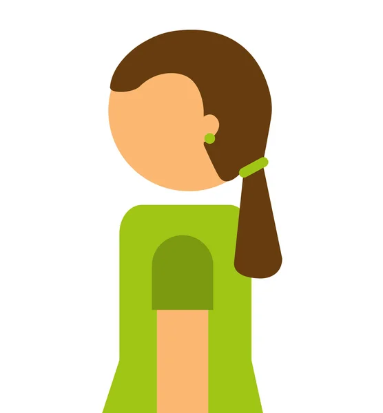 Kadın kadın avatar izole simgesi — Stok Vektör