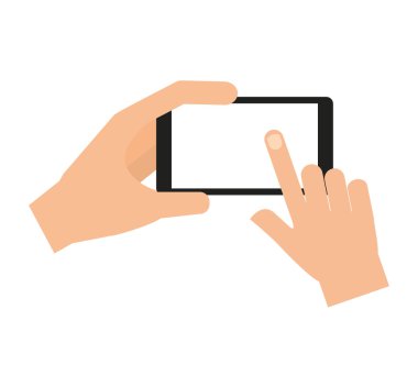 insan kullanıcı smartphone izole simgesi eller