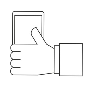 insan kullanıcı smartphone izole simgesi eller