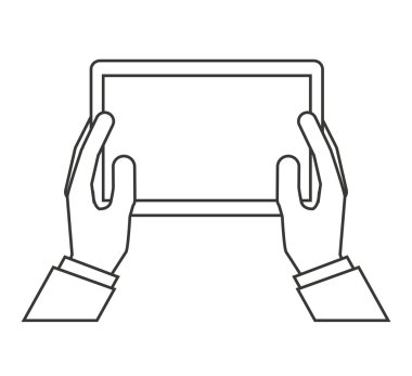 insan kullanıcı smartphone izole simgesi eller