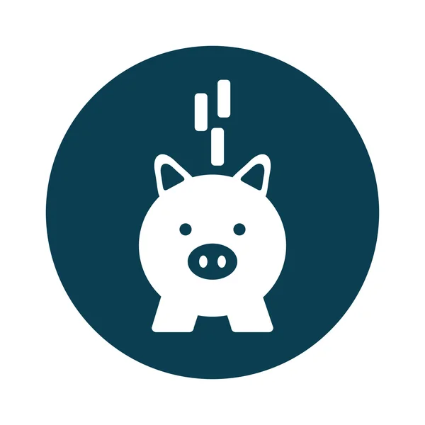 Piggy ahorro icono de dinero — Archivo Imágenes Vectoriales