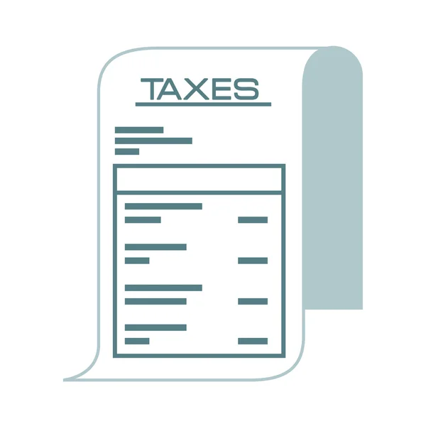 Taxes icône de reçu papier — Image vectorielle