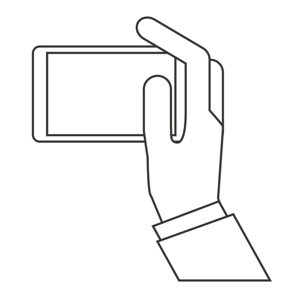 Χέρια ανθρώπινος χρήστης smartphone απομονωμένες εικονίδιο — Διανυσματικό Αρχείο