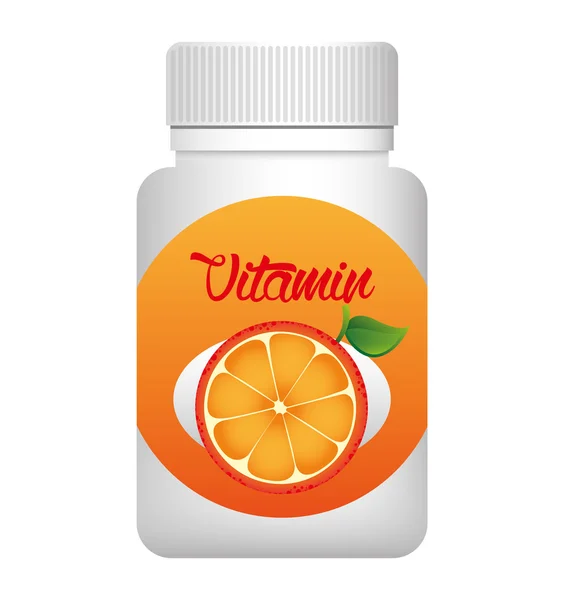 Vitamin bottle szerek elszigetelt ikon — Stock Vector