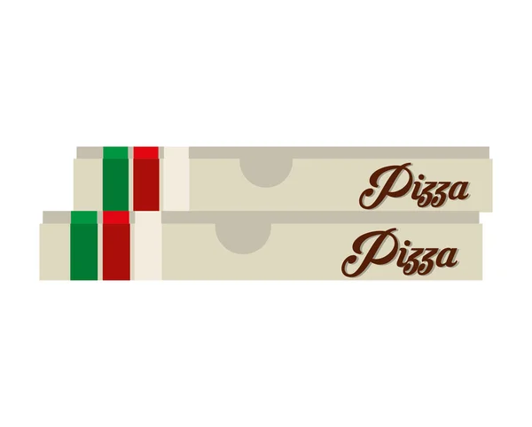Caixa de pizza delicioso ícone isolado — Vetor de Stock
