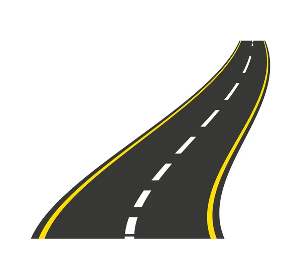 Paysage routier icône isolée — Image vectorielle