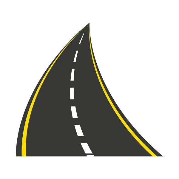 Roadway landscape isolated icon — Stock Vector