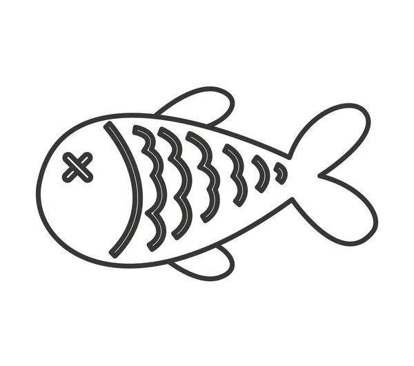 Rybí jídlo maso ikona — Stockový vektor
