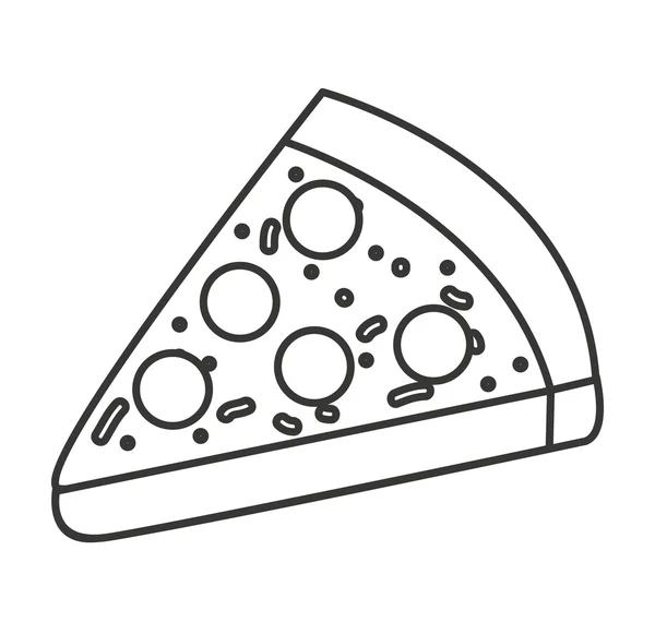 Delicioso pizza comida rápida icono — Archivo Imágenes Vectoriales