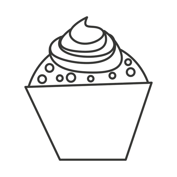 Delicious cupcake isolated icon — Stock Vector