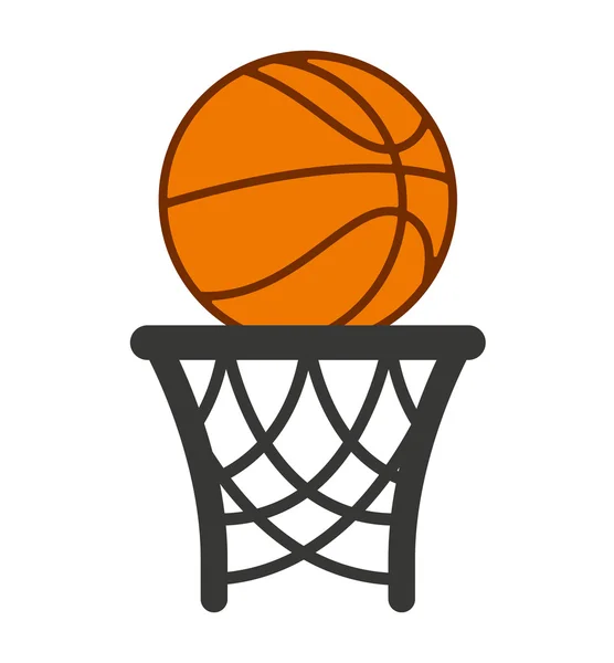 Basket basketball sport isolated icon — Stock Vector