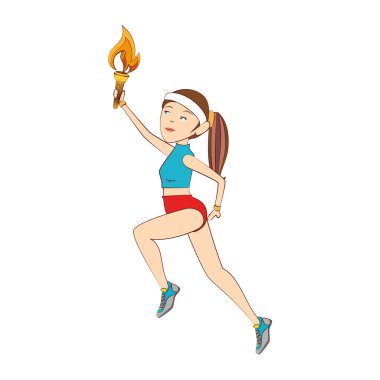 torch olimpic flame girl