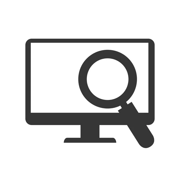 Monitor pc dator förstoringsglas — Stock vektor