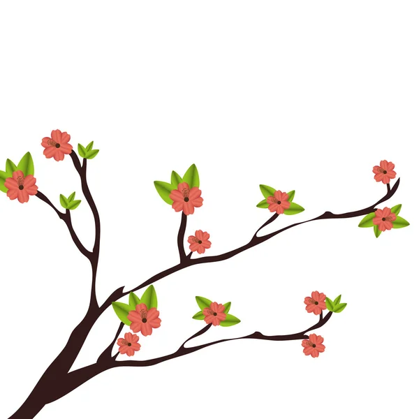 Branche fleur nature — Image vectorielle