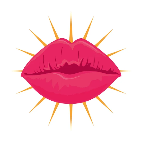 Lábios beijo sexy — Vetor de Stock