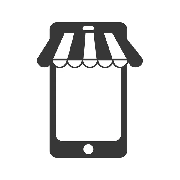 Smartphone mağaza ticaret dijital — Stok Vektör