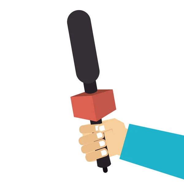 Микрофонная рука журналиста новостей — стоковый вектор