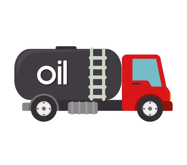 Gasolinera camión aceite — Vector de stock