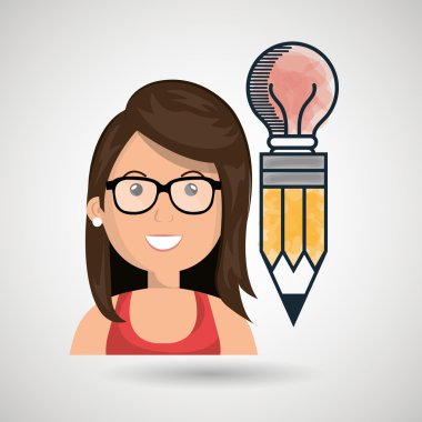 kadın genç fikir simgesi