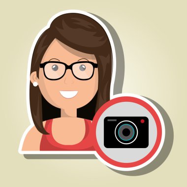 kadın kamera fotoğraf simgesi