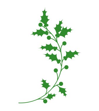 Noel dekorasyon izole simgesi yapraklar