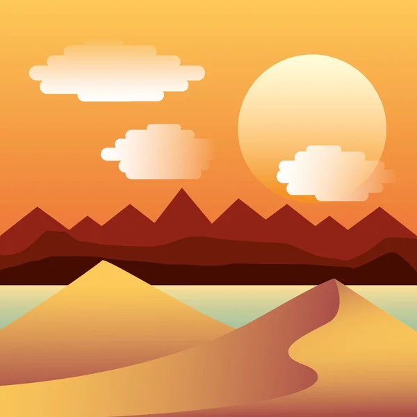 Mountains landscape picture isolated — Stock Vector