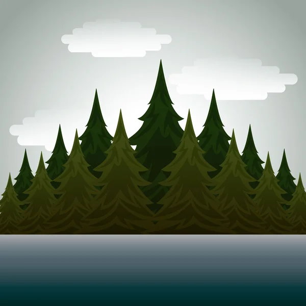 Wald Landschaft Bild isoliert Symbol — Stockvektor