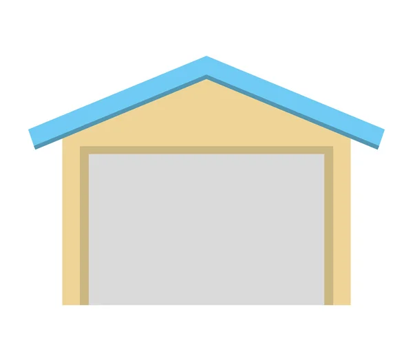 Edifício de garagem ícone isolado — Vetor de Stock