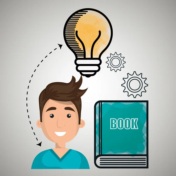 Idea de libro de hombre — Vector de stock