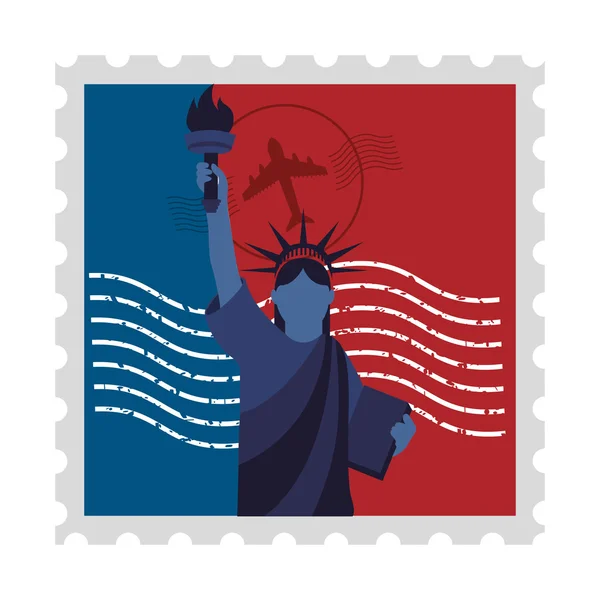 Классическая изолированная икона почтовой марки — стоковый вектор