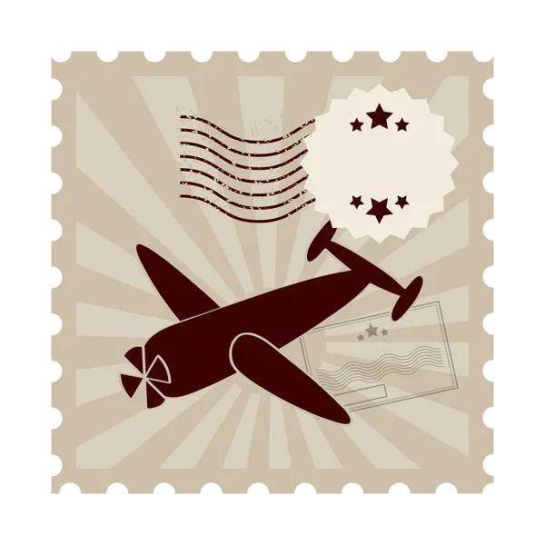 Timbre postal icône isolée classique — Image vectorielle