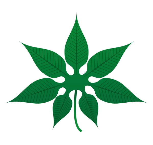 葉植物装飾分離アイコン — ストックベクタ