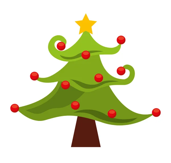 Pine jul isolerade trädikon — Stock vektor