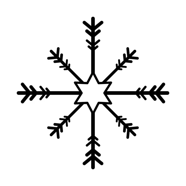 Изолированная икона Рождества снежинок — стоковый вектор