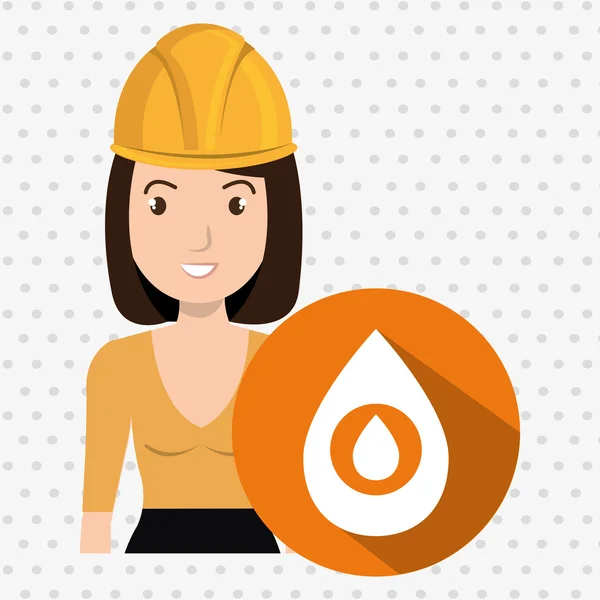 Vrouw gallon benzine pictogram — Stockvector