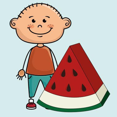 çocuk çocuk karpuz meyve simgesi