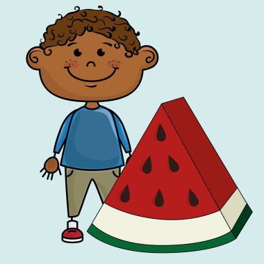 çocuk çocuk karpuz meyve simgesi
