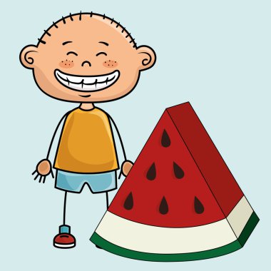 çocuk çocuk karpuz meyve simgesi