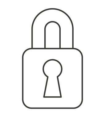 güvenli güvenli asma kilit güvenlik izole simgesi