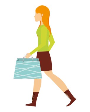 Avatar kişi alışveriş torbaları ile