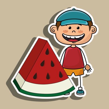 çocuk çocuk karpuz meyve simgesi