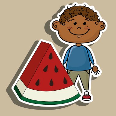 çocuk çocuk karpuz meyve simgesi