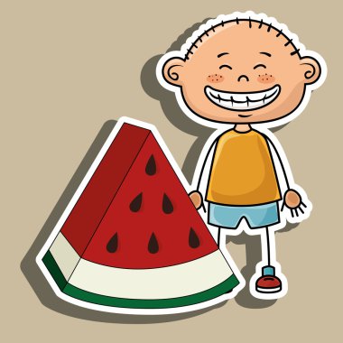 çocuk çocuk karpuz meyve simgesi