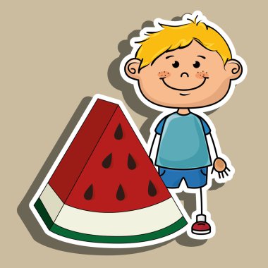 çocuk çocuk karpuz meyve simgesi