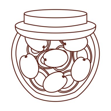 Mason kavanoza meyve izole simgesiyle