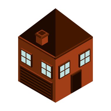 ev izometrik izole simgesi