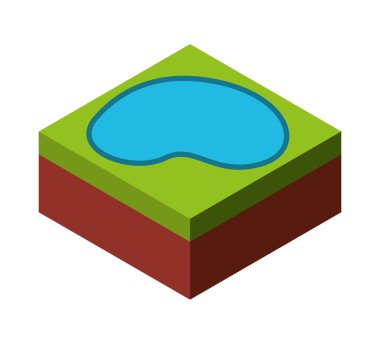 su izometrik izole simgesi