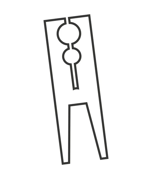 Clothes-peg geïsoleerde pictogram — Stockvector